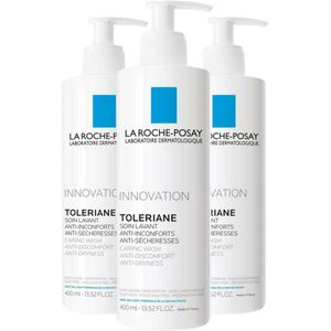 3x La Roche Posay Toleriane Hydraterende Reinigende Crème 400 ml