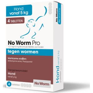 No Worm Pro Ontworming Tabletten Hond vanaf 5 kg 4 tabletten
