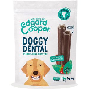 8x Edgard & Cooper Doggy Dental Sticks Aardbei - Frisse Muntolie