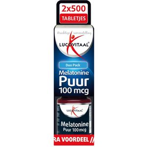 2+2 gratis: Lucovitaal Melatonine 100mcg DUO Pack 2x500 tabletten