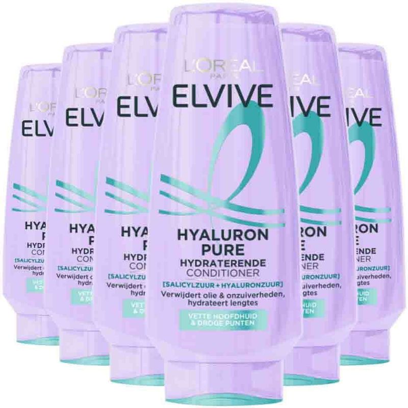 6x L'Oréal Elvive Hyaluron Pure Conditioner 200 ml