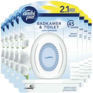 8x Ambi Pur Luchtverfrisser Set & Refresh Katoen 7,5 ml