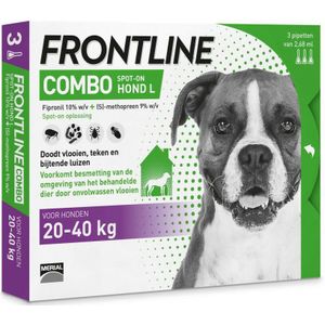 Frontline Combo Spot On Anti Vlooien en Teken Druppels Hond L 3 pipetten