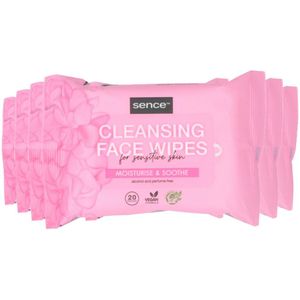 6x Sence Gezichtsreinigingsdoekjes Gevoelige Huid 20 stuks