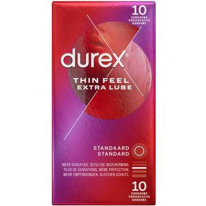3x Durex Condooms Thin Feel met Extra Glijmiddel 10 stuks