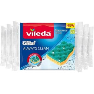 5x Vileda Schuursponsen Glitzi Always Clean 2 stuks