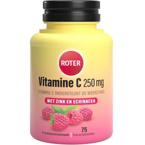3x Roter Vitamine C 250 mg Weerstand Framboos 75 kauwtabletten