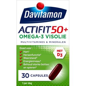 2x Davitamon Actifit 50+ Omega-3 Visolie 30 capsules