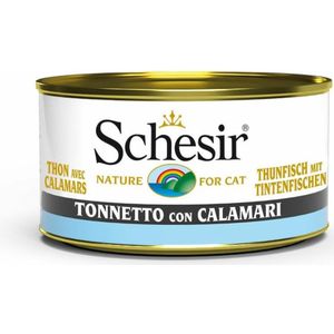 Schesir Kattenvoer Tonijn en Inktvis 85 gr