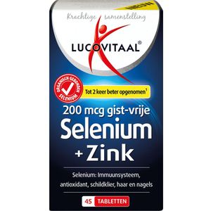 2+2 gratis: 3x Lucovitaal Selenium & Zink 200 mcg Gistvrij 45 tabletten