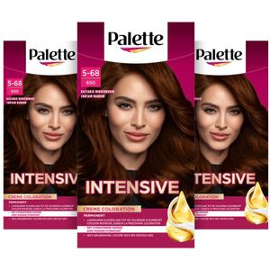 3x Palette Intensive Oil-Care Color Haarkleuring 650 Kastanje Middenbruin