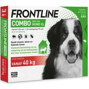 Frontline Combo Spot On Anti Vlooien en Teken Druppels Hond XL 3 pipetten
