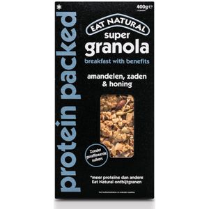 Eat natural Super Granola Proteïn Packed met Amandelen, Zaden & Honing 400 gr