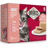 8x Voskes Paté Adult Heek met Zalm & Erwtjes 8 x 85 gr