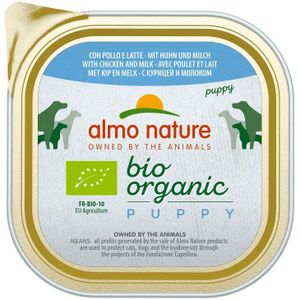 9x Almo Nature Bio Organic Puppy Kip en Melk 300 gr