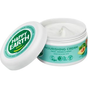 6x Happy Earth 100% Natuurlijke Voedende Créme Sensitive & Dry Skin 200 ml