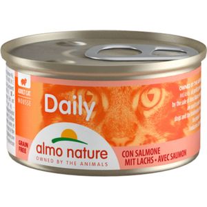 24x Almo Nature Daily Mousse Kattenvoer Zalm 85 gr