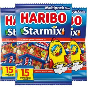 3x Haribo Starmix Uitdeelzakjes 375 gr