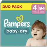 2x Pampers Baby Dry Luiers Maat 4 (9-14 kg) 47 stuks