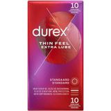 4x Durex Condooms Thin Feel met Extra Glijmiddel 10 stuks