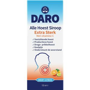 3x Daro Alle Hoest Siroop Extra Sterk met vitamine C 150 ml