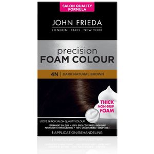 6x John Frieda Precision Foam Colour Haarkleuring 4N Dark Natural Brown