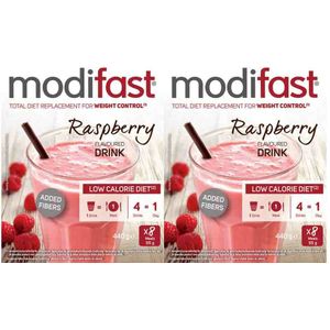 2x Modifast Intensive Milkshake Raspberry 8 x 55 gr