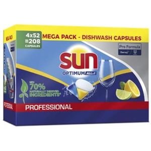 Sun Professional Vaatwastabletten all in one Optimum Professional Caps 4x 52 stuks