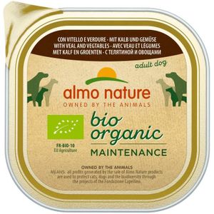 9x Almo Nature Bio Organic Maintenance Hondenvoer Kalf en Groenten 300 gr