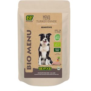 15x BF Petfood Biofood Organic Kalkoen Menu 150 gr