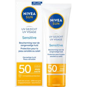 6x Nivea Sun Sensitive Zonnecreme Gezicht SPF 50+ 50 ml