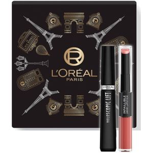 1+1 gratis: L'Oréal Geschenkset Telescopic Lift Mascara & Infaillible 24H Lipstick 312 Incessant Russet 2 stuks