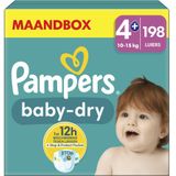 Pampers Baby Dry Luiers Maat 4+ (10-15 kg) 198 stuks