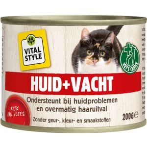 6x VITALstyle Kattenvoer Blik Huid & Vacht 200 gr