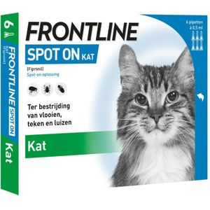 Frontline Spot On Anti Vlooien en Teken Druppels Kat vanaf 1 kg 6 pipetten