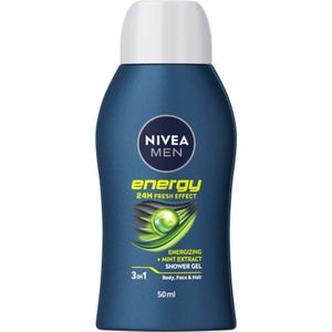 4x Nivea Men Douchegel Energy Mini Reisformaat 50 ml
