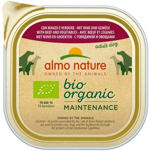 9x Almo Nature Bio Organic Maintenance Hondenvoer Rund en Groenten 300 gr