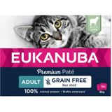 Eukanuba Lams Pate Graanvrij Adult Kat Multi-Pack 12 x 85 gr