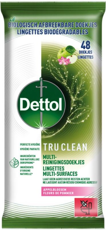 6x Dettol Reinigingsdoekjes Tru Clean Appleblossom 48 stuks