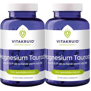 2x Vitakruid Magnesium Tauraat B6 150 vegacapsules