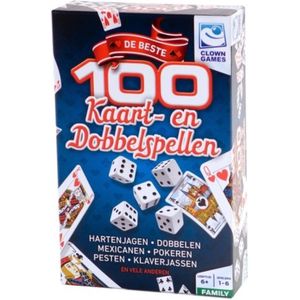 Clown Games 100 Kaart & Dobbel Spellen - Leer 100 kaart- en dobbelspellen vanaf 6 jaar - Geschikt voor 1 tot 6 spelers