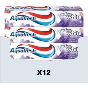 12x Aquafresh Tandpasta Active White 100 ml