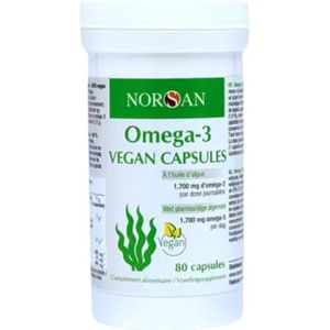 2x Norsan Omega 3 Natuurlijke Levertraan Vegan 80 capsules