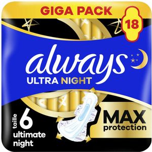 Always Maandverband Ultra Ultimate Night 18 stuks