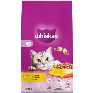 Whiskas 1+ Adult Katten Droogvoer Kip 3,8 kg