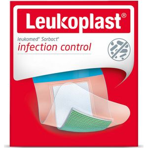 4x Leukoplast Leukomed Sorbact Bacteriënbindende Eilandpleister 5 cm x 7,2 cm 3 stuks