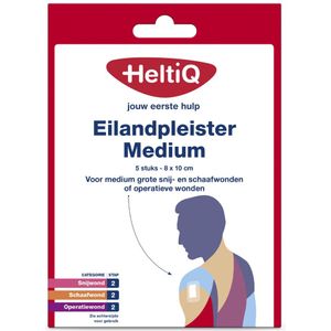 2x HeltiQ Eilandpleister Medium 8 cm x 10 cm 5 stuks