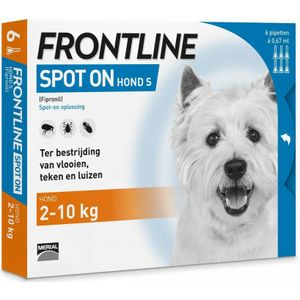 Frontline Spot On Anti Vlooien en Teken Druppels Hond 2 - 10 kg 6 pipetten