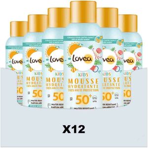 12x Lovea Sun Zonnebrand Kids Mousse Very High Protection SPF 50+ 150 ml