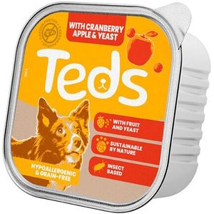 12x Teds Natvoer met Insecten Cranberry, Appel & Gist 150 gr
